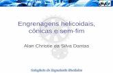 Engrenagens helicoidais, cônicas e sem-fim