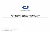 Mental Mathematics Calculation Policy
