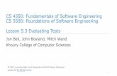 CS 4350: Fundamentals of Software Engineering CS 5500 ...