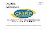 CANDIDATE HANDBOOK AND APPLICATION