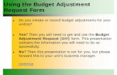 Using the Budget Adjustment Request Form—Units