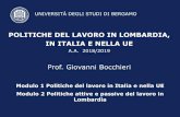 POLITICHE DEL LAVORO IN LOMBARDIA, IN ITALIA E NELLA UE