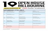 FREE EVENT SCHEDULE SATURDAY 27th JULY