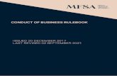 Conduct of Business Rulebook - MFSA
