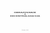 OBRAZOVANJE I DECENTRALIZACIJA - OSCE