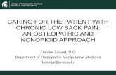 CARING FOR THE PATIENT WITH CHRONIC LOW BACK PAIN: …