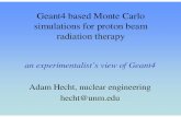 Geant4 based Monte Carlo simulations for proton beam5d