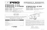SAVE THESE INSTRUCTIONS PRO20-115 PRO20-115RD