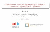 Cryptanalysis, Reverse-Engineering and Design of Symmetric ...