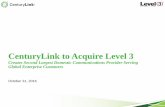 CenturyLink to Acquire Level 3