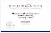 Mandatory Declassification Review Opening March 5, 2020