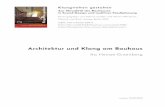 Architektur und Klang am Bauhaus - HfM Weimar