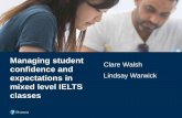 Managing student Clare Walsh confidence and Lindsay Warwick
