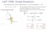 LAST TIME: Simple Pendulum - Santa Rosa Junior College