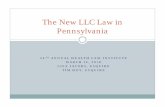 The New LLC Law in Pennsylvania - PBI