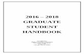 2016 2018 GRADUATE STUDENT HANDBOOK