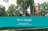 Title IX Appeals - Thompson Coburn