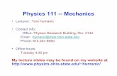 Physics 111 -- Mechanics