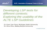 Developing LSP tests for different contexts: Exploring the ...
