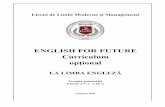 ENGLISH FOR FUTURE Curriculum opțional