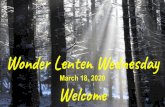 Wonder Lenten Wednesday Welcome - fpc-ucc.org