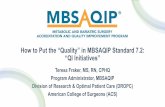 How to Put the “Quality” in MBSAQIP Standard 7.2: “QI ...