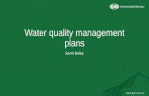 Water quality management plans and Legionella