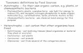 Taxonomic definitions by Food Sources • Autotrophs -- fix ...
