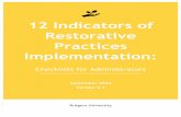 12 Indicators of Restorative Practices Implementation