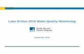 Lake Britton 2016 Water Quality Monitoring