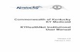 Commonwealth of Kentucky KY Medicaid User Manual