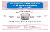 Congregation Adath Jeshurun 5782 Memorial Booklet