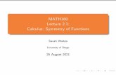 MATH160 Lecture 2.1: Calculus: Symmetry of Functions