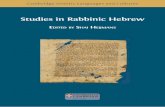 Studies in Rabbinic Hebrew - Open Book Publishers