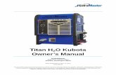 Titan H2O Kubota Owner’s Manual