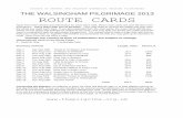 THE WALSINGHAM PILGRIMAGE 2013 ROUTE CARDS
