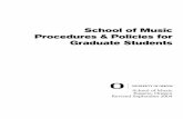 School of Music Procedures & Policies for Graduate Students