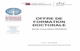 OFFRE DE FORMATION DOCTORALE - L'Institut de Formation ...