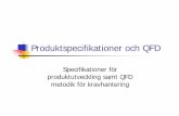 Produktspecifikationer och QFD - Uppsala University