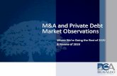 M&A and Private Debt Market Observations