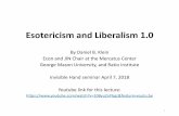 Esotericism and Liberalism1