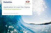 Application of Lean Six Sigma Practical experience