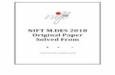 NIFT M.DES 2018 Original Paper Solved From