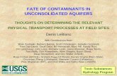 FATE OF CONTAMINANTS IN UNCONSOLIDATED AQUIFERS