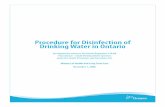 Procedure for Disinfection of Drinking Water in Ontario