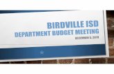 Department Budget Meeting 2020-21