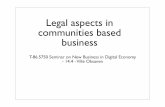 Legal aspects in communities based business