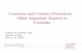 Contracts and Contract Provisions: Other Important Aspects ...