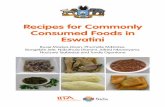 Recipes for Commonly Consumed Foods in Eswatini