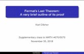 Fermat's Last Theorem: A very brief outline of its proof